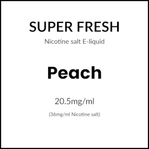 Fruity Nicotine Salts: Super Fresh Salts - Peach 36mg/30ml