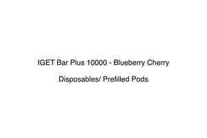 Iget Bar Plus 10000 Disposable Vape: IGET Bar Plus 10000 - Blueberry Cherry