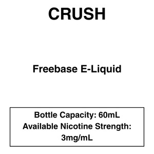 Products: Crush Freebase E-Liquid 60ml - 3mg - Vapeys NZ - Fast Shipping Premium Vape Stores New Zealand and Australia