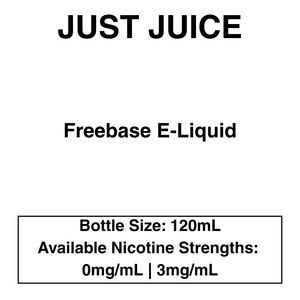 Just Juice - Freebase- 70/30 - 120ml - 3mg - Vapeys NZ - Fast Shipping Premium V&hellip;