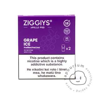 Ziggiys Prefilled Pods: Ziggiys Apollo Replacement Pod - Grape (ex-Grape Ice)