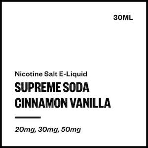 Imported Nicotine Salts: Supreme Soda - Cinnamon Vanilla (Nic Salt E-Liquid 30ml)