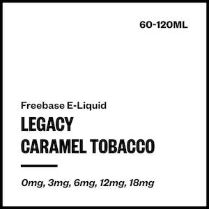 Regulation Eliquid Clearance: Legacy - Caramel Tobacco (Freebase E-Liquid)
