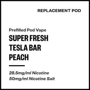 Super Fresh Prefilled Pod Vapes: Super Fresh Tesla Bar - Peach (Replacement Pod)