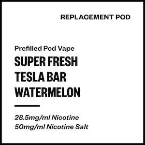 Super Fresh Prefilled Pod Vapes: Super Fresh Tesla Bar - Watermelon (Replacement Pod)