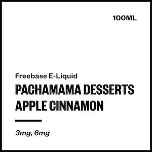 Pachamama E Liquids: Pachamama Desserts - Apple Cinnamon (Freebase E-Liquid 100ml)