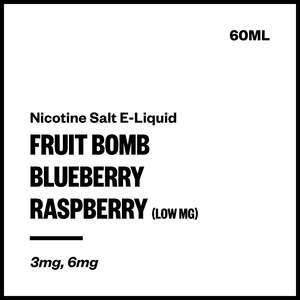 Imported Nicotine Salts: Fruit Bomb - Blueberry Raspberry (Low MG Nic Salt E-Liquid 60ml)
