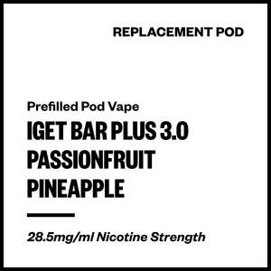 All Hardware: IGET Bar Plus 3.0 - Passionfruit Pineapple (Replacement Pod)