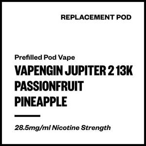 All Hardware: Vapengin Jupiter 2 - Passionfruit Pineapple (13,000 Puffs Replacement Pod)