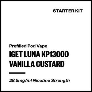 Single Use Disposables: IGET Luna KP13000 - Vanilla Custard (Starter Kit)