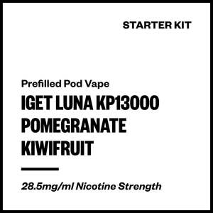 Single Use Disposables: IGET Luna KP13000 - Pomegranate Kiwifruit (Starter Kit)