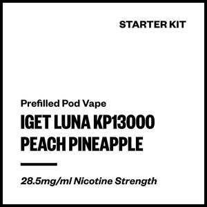 Single Use Disposables: IGET Luna KP13000 - Peach Pineapple (Starter Kit)