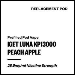 Iget Luna Replacement Pods: IGET Luna KP13000 - Peach Apple (Replacement Pod)