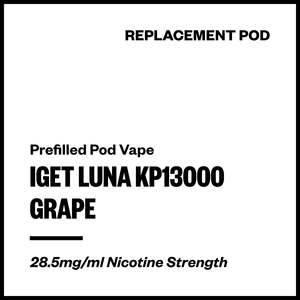 Iget Luna Replacement Pods: IGET Luna KP13000 - Grape (Replacement Pod)