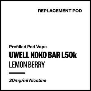 Uwell Koko Bar L50000 - Lemon Berry (Replacement Pod)
