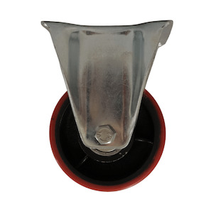 Products: Fixed Castor 125mm Cast Iron Wheel, Polyurethane Tread