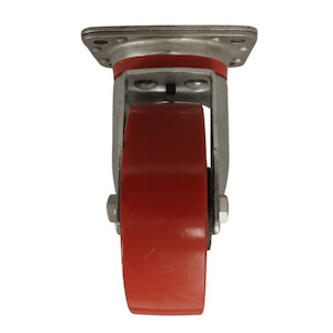 Products: Swivel Plate Castor 125mm Cast Iron Wheel, Polyurethane Tread