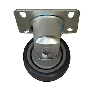 Non Marking Castors: Fixed Castor 75m thermoplastic rubber wheel, polypropylene rim