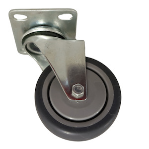Non Marking Castors: Swivel Plate Castor 100mm thermoplastic rubber wheel, polypropylene rim