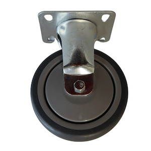 Non Marking Castors: Fixed Castor 125mm thermoplastic rubber wheel, polypropylene rim