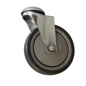 Bolt Hole Swivel Castor 125mm thermoplastic rubber wheel, polypropylene rim