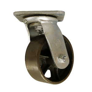 Swivel Plate Castor 125mm Cast Iron Wheel