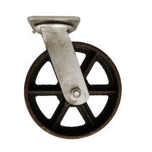 Swivel Plate Castor 200mm Cast Iron Wheel