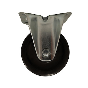 High Temperature Castors: Fixed Plate Castor 100mm High Temp Phenolic Wheel