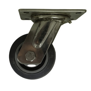 Swivel Plate Stainless Steel Castor 100mm Thermo Plastic Rubber Wheel (Heavy Duty)