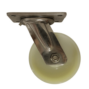 Swivel Plate Stainless Steel Castor 125mm Nylon Wheel.(Heavy Duty)