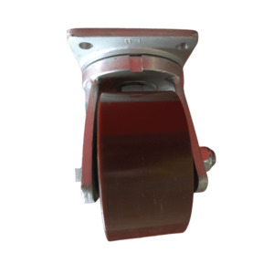 US8575B/P Swivel Plate Castor 80mm x 75mm Cast Iron Wheel Polyurethane Tread