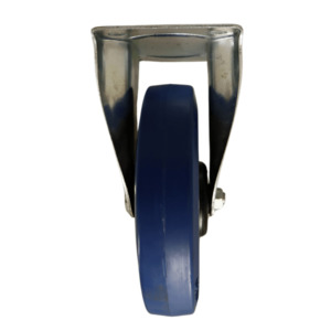 Products: WB200B/F Fixed Castor 200mm Blue Elastic Rubber Wheel