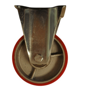 UC150B/F Fixed Castor 150mm Cast Iron Wheel, Polyurethane Tread