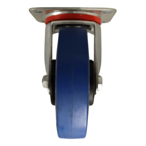 Products: WB160B/P Swivel Plate Castor 160mm Blue Elastic Rubber Wheel