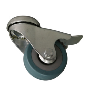 Light Duty Castor Wheels: LR50P/HB Bolt Hole Swivel Braked Castor 50mm thermoplastic rubber wheel, polypropylene rim