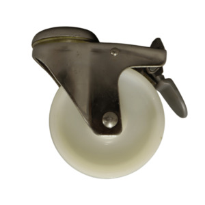 Healthcare: SN125P/HB Bolt Hole Stainless Swivel Castor 125mm Nylon Wheel, Braked
