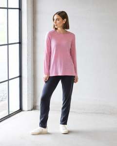 Knitwear: Ivey Merino Top - Pink Marle