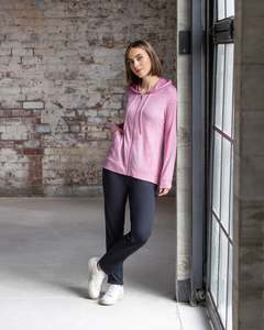 Shield Merino Hoodie - Pink Marle