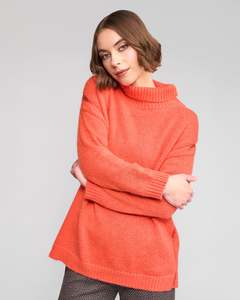 Knitwear: Mellow Sweater - Lava