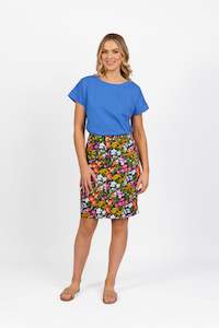 372AV Lola - Printed Lightweight Skirt with Centre Back Vent
