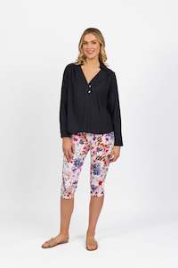 4449 Ink - Long Sleeve Shirt with 1/2 Placket