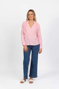 Shirts All 1: 4449 Light Pink - Long Sleeve Shirt with 1/2 Placket