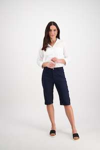 Shorts All: H1001P Navy - Poplin Straight Leg Short