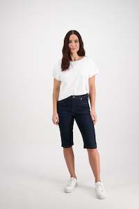 5804CS Indigo Denim - Slim Leg Contrast Stitch Denim Short