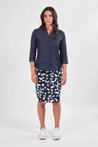 Sale: Poplin Comfort Skirt - Shore