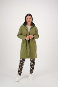 Hoodies Jackets Outlet: 2079 Khaki - Mid Length Anorak with Ribbed Cuff and Collar Detail