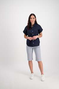 Shirts Outlet: 4383 Navy - Oversized Dropped Shoulder Shirt