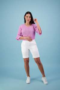 Shorts Outlet: 5975C White - Above Knee Short
