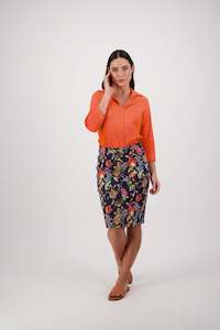 Skirts Outlet: 372AV Brazil - Printed Lightweight Skirt with Centre Back Vent