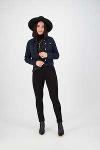 Jackets Permanent: 2053K Carbon - Knit Denim Button Up Jacket